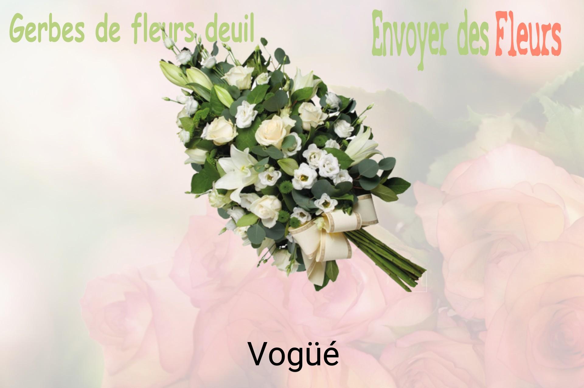 Gerbe de fleurs de deuil livrée à Vogüé